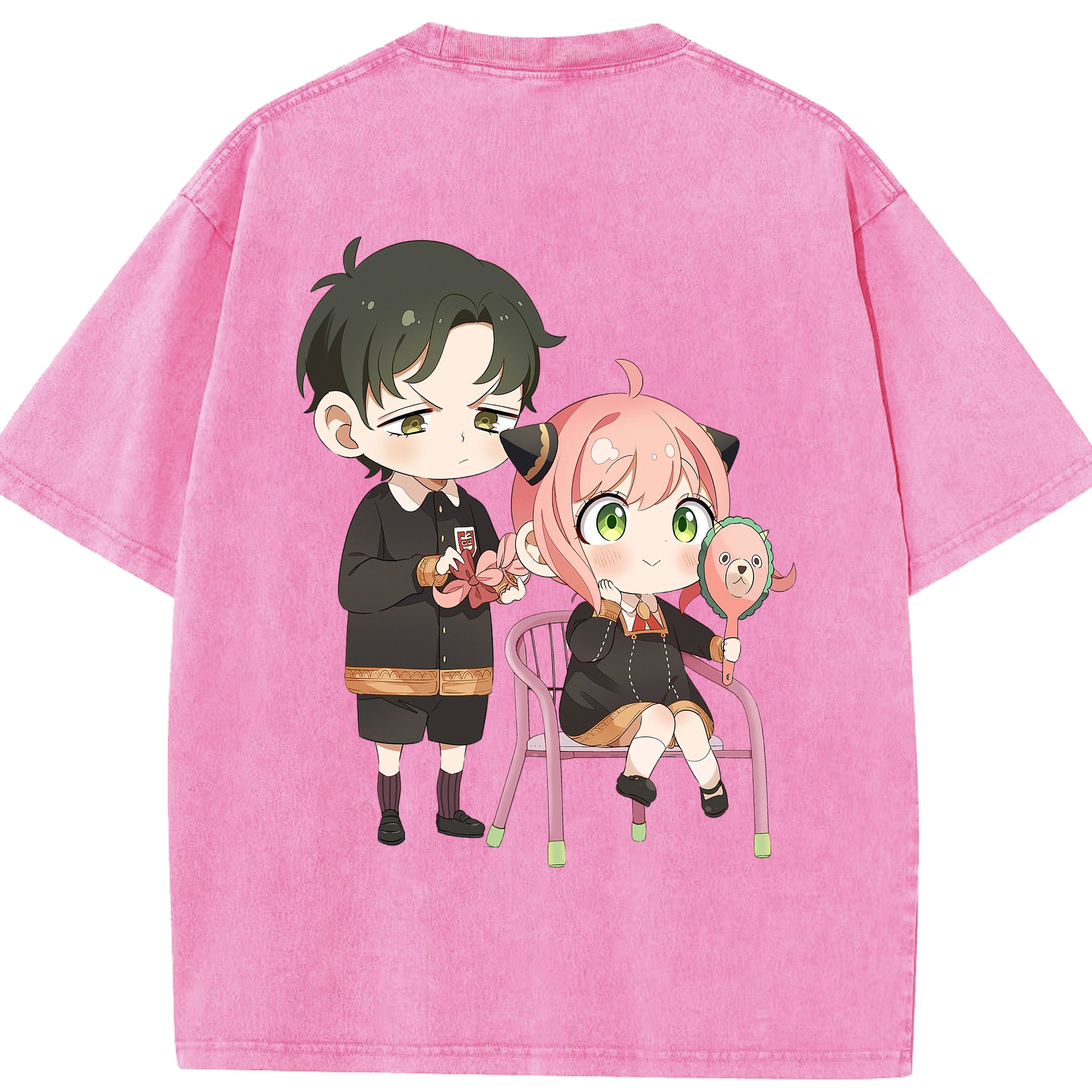 （画像用） SPY×FAMILY间谍家家酒 綿100% ヴィンテージ風 半袖Tシャツ（背面プリント）